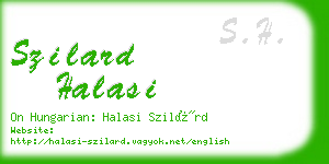 szilard halasi business card
